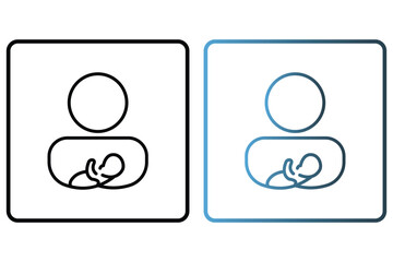 Fototapeta premium Holding baby icon. icon related to baby care. outline icon style. Simple vector design editable