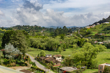 Fototapeta na wymiar landscape of the mountains of marinilla in colombia