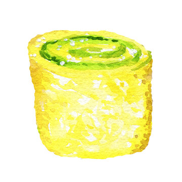 watercolor oriental sweets, illustration of traditional turkish sweets, lukum with coconut, hand drawn sketch