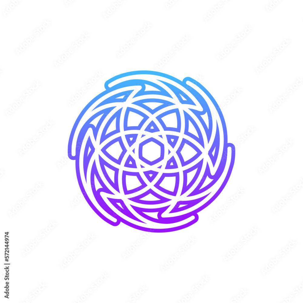 Poster Abstract Colorful Geometric Circular Symbol Design with Modern Shape Concept.