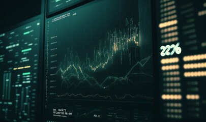 Dramatic stock market scene with descending graph on a dark background, symbolizing investment loss