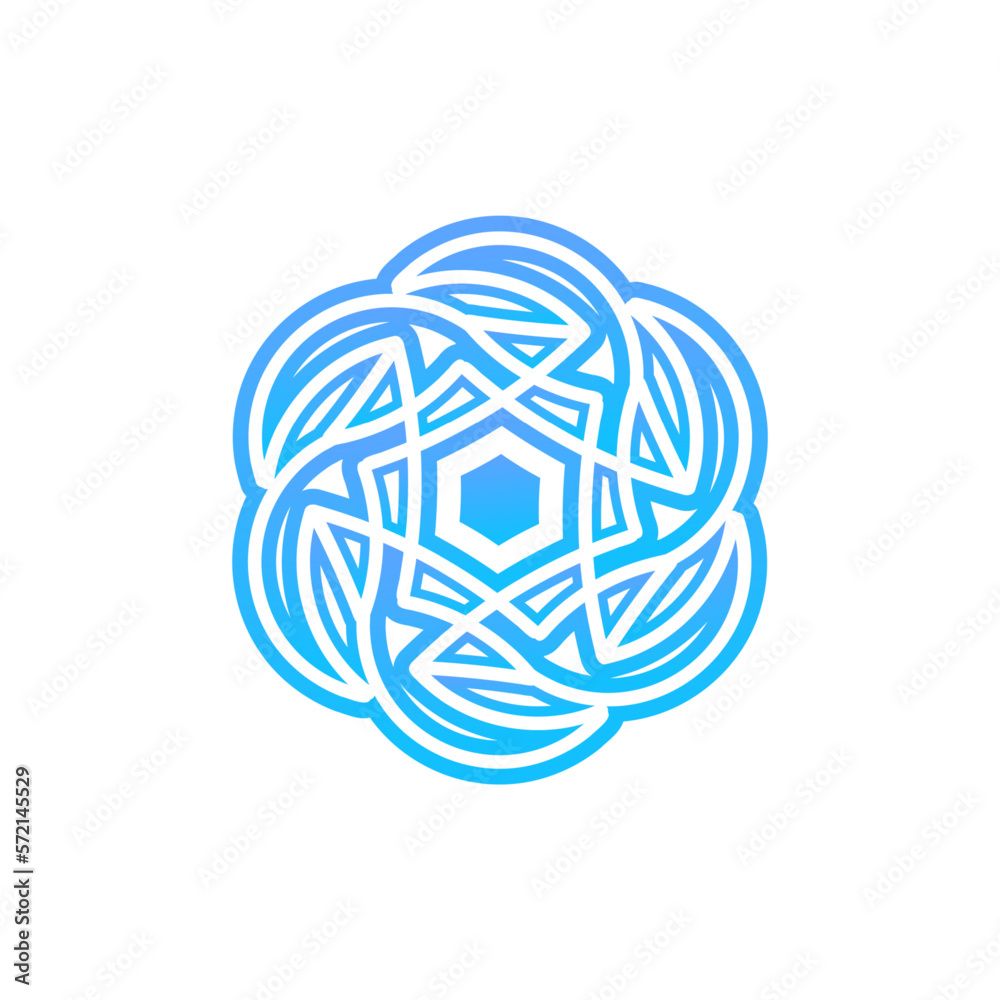 Aufkleber abstract colorful geometric circular symbol design with modern shape concept.