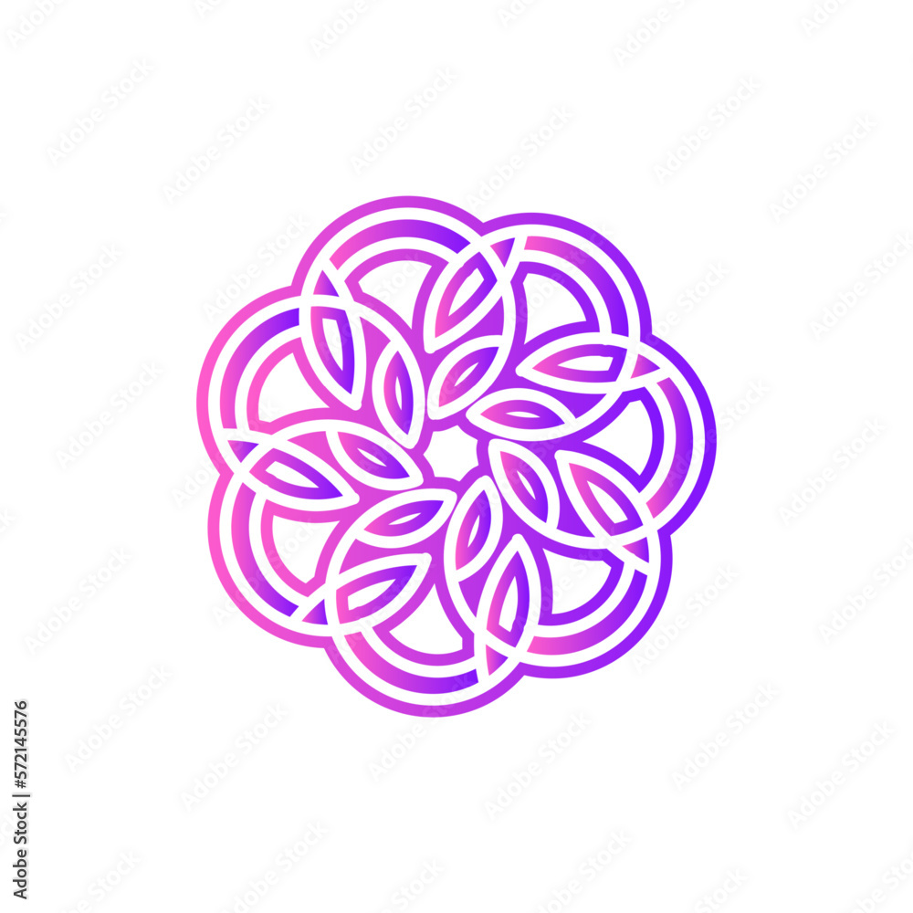Poster Abstract Colorful Geometric Circular Symbol Design with Modern Shape Concept.
