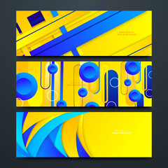 Abstract blue and yellow background banner