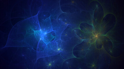 3D rendering abstract colorful fractal light background