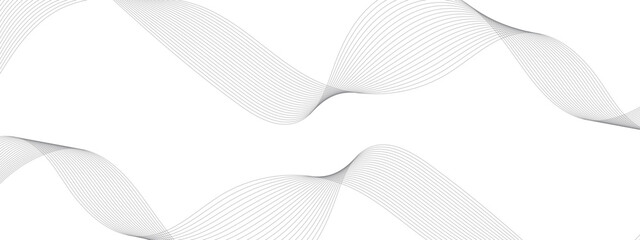 Abstract wavy grey blend liens technology abstract lines on white background. Abstract wave white paper background.  Digital frequency track equalizer. Banner design background.