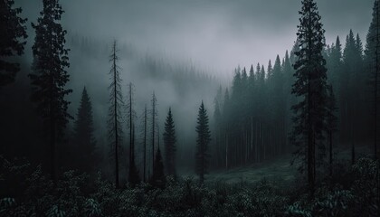 Forest Landscape With Foggy Weather Wallpaper Generated AI HD 4K
