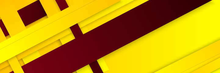 Vector Illustration of Bold Dark Red and Yellow Banner Background - Ideal for Promotions and Advertising