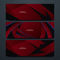 Fototapeta premium Vector Illustration of Dramatic Dark Red and Black Banner Background - Ideal for Promotions and Advertising