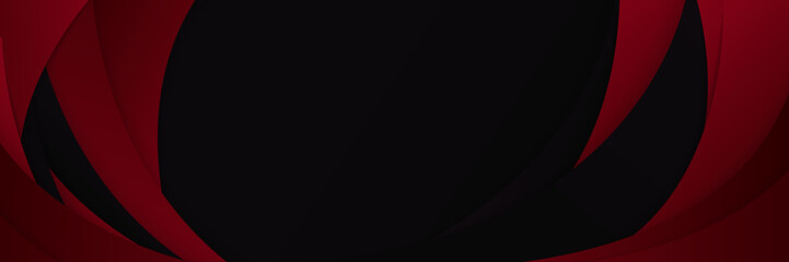 Vector Illustration of Dramatic Dark Red and Black Banner Background - Ideal for Promotions and Advertising