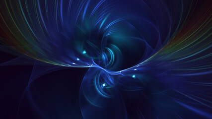 3D rendering abstract multicolor fractal light background