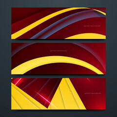 Vector Illustration of Bold Dark Red and Yellow Banner Background - Ideal for Promotions and Advertising