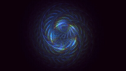 3D rendering abstract blue fractal light background