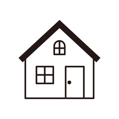 モノクロのシンプルな住宅のイラスト