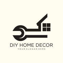 Clean house service logo design with modern concept