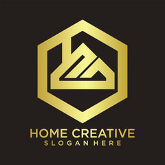 Real estate logo design with unique and new concept property and home