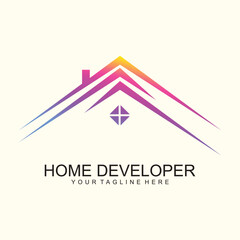 Real estate logo design with unique and new concept property and home