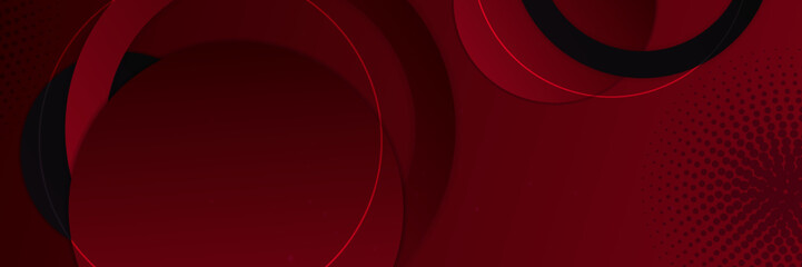 Vector Illustration of Dramatic Dark Red and Black Banner Background - Ideal for Promotions and Advertising