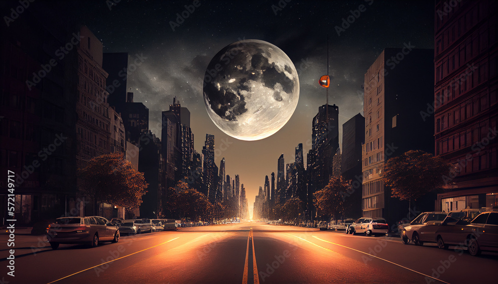 Wall mural moon