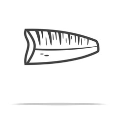 Mackerel fish fillet icon transparent vector isolated