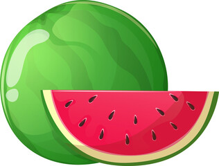 Fresh and juicy whole watermelons