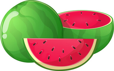 Fresh and juicy whole watermelons