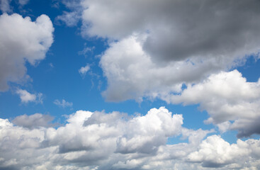 White clouds on the blue sky