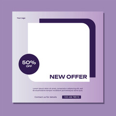 Editable minimal square banner template. Suitable for social media post and web internet ads. Vector illustration with photo college