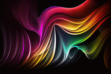 Obraz premium Rainbow Wavy Satin Background