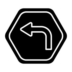 Vector Design Turn Left Icon Style