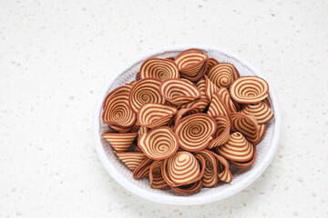 Kue Kuping Gajah, Indonesian traditional snack, with unique shape, sweet, and crunchy.

