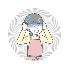 ショックを受けている女性（集中線）