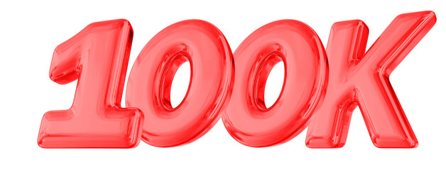  100K Follower Red Number