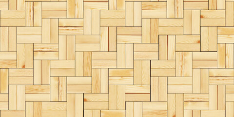 Herringbone parquet. Wood template Seamless pattern of parquet laminate Top view. Wood grain texture and background 3D Render