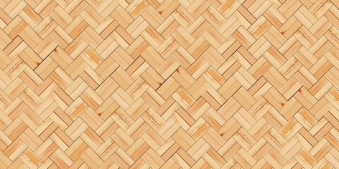 Herringbone parquet. Wood template Seamless pattern of parquet laminate Top view. Wood grain texture and background 3D Render
