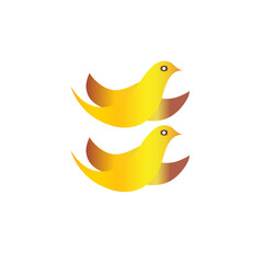 gold bird  logo design