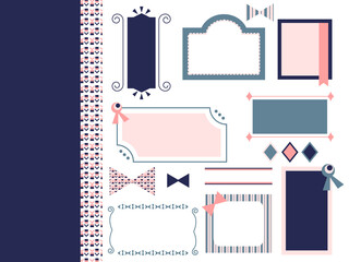 昭和レトロポップでかわいいあしらいとフレームセット