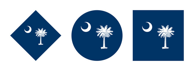 south carolina flag icon set. PNG