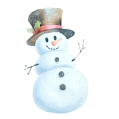 watercolor snowman