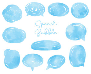 Blue Speech Bubble Watercolor collection vector