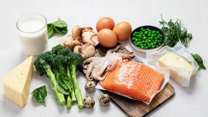 Foods rich in vitamin D. Healthy foods containing vitamin D.