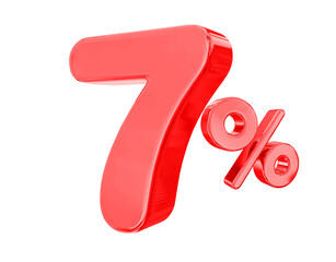 7 Percent red Sale off Discount