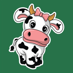 artwork illustration and t shirt design cute cows  for sticker