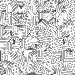 Abstract striped textured geometric pattern. Line Art Pattern.