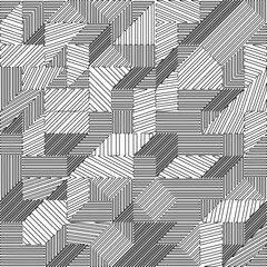 Abstract striped textured geometric pattern. Line Art Pattern.