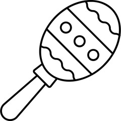Baby rattle Outline vector icon which can easily edit

