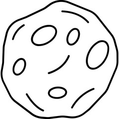 Asteroid Outline vector icon which can easily edit


