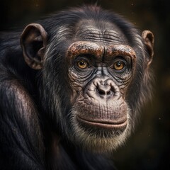 Close up of Chimpanzee - Safari Snapshot Nature's Portrait Animal Natural Lighting
