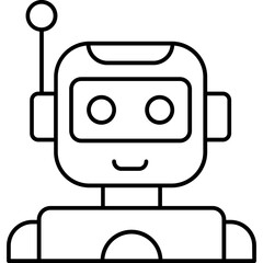 Fototapeta premium artificial intelligence Outline vector icon which can easily edit