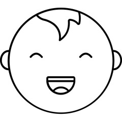 Baby face Outline vector icon which can easily edit

